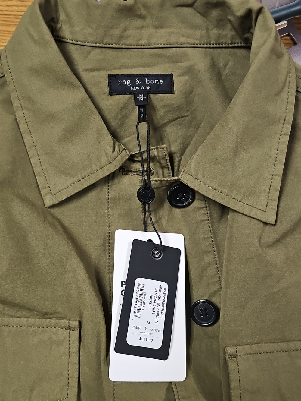 rag & bone Olive Green Lightweight Shirt Jacket